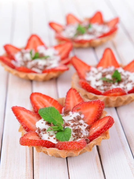 用草莓的美味馅饼 — 图库照片