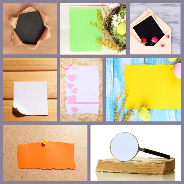 Collage di diversi tipi di carta — Foto Stock