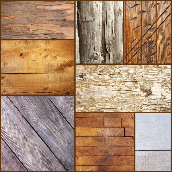 Collage di vecchia texture in legno — Foto Stock