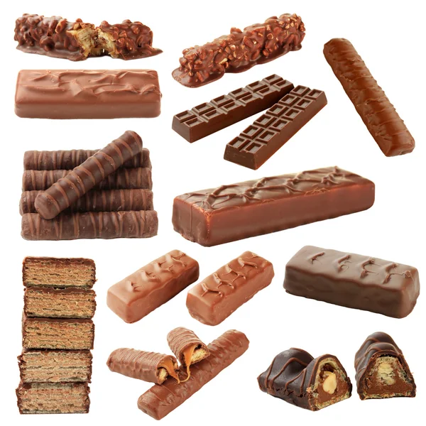 Collage of chocolate bars — Stock Photo, Image