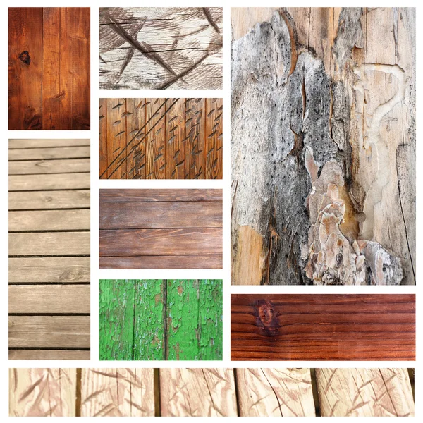 Collage di vecchia texture in legno — Foto Stock