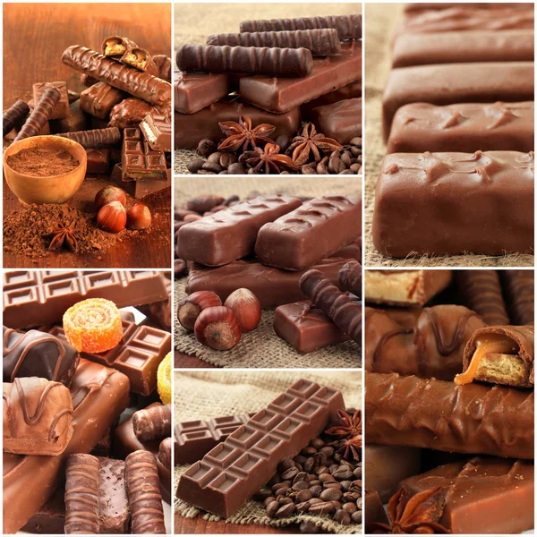 Collage of chocolate bars