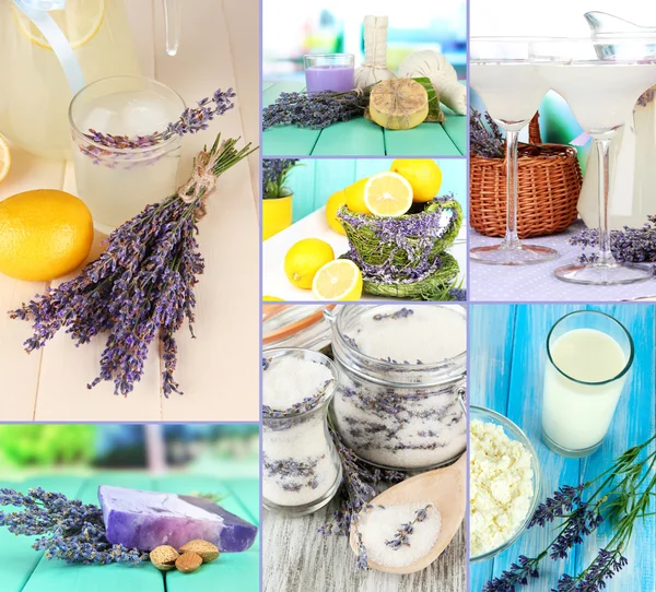 Lavendel collage — Stockfoto