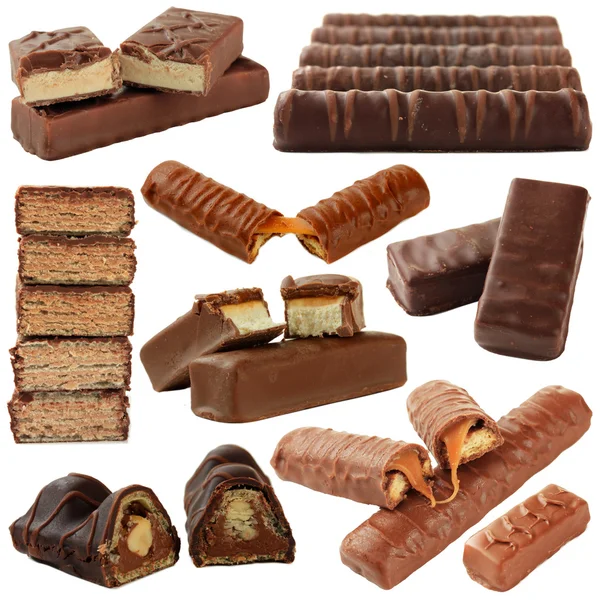 Collage of chocolate bars — Stock Photo, Image