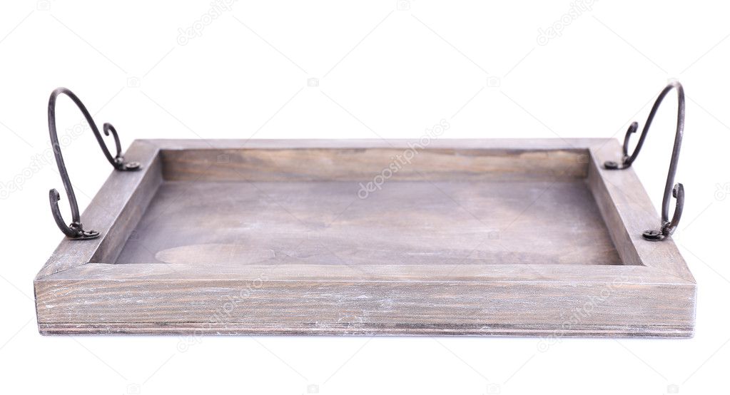 Decorative old wooden tray