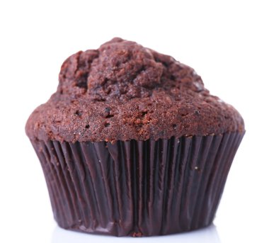 Çikolatalı muffin beyaz izole