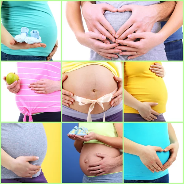 Collage de photos avec des filles enceintes — Photo