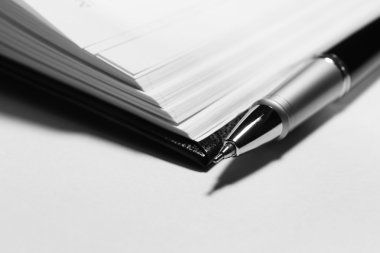 Açık kitap üzerine kalem