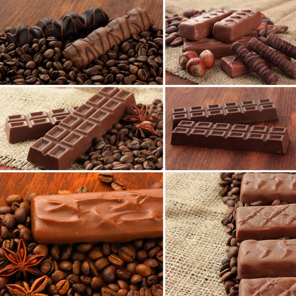Collage of chocolate bars — Stock Photo, Image