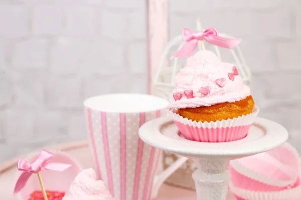 맛 있는 컵 케이크 크림 — 스톡 사진