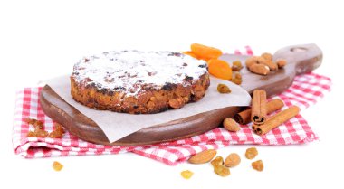 Beyaz izole lezzetli pasta panforte