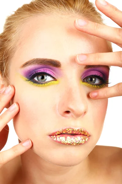 Fényes make-up nő — Stock Fotó