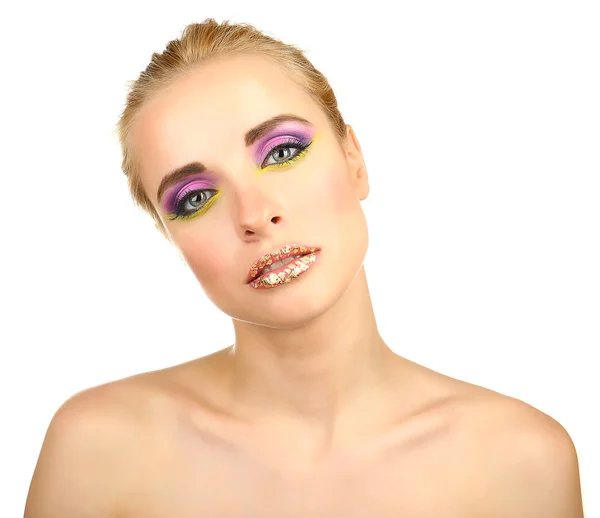 Kvinna med ljusa make-up — Stockfoto