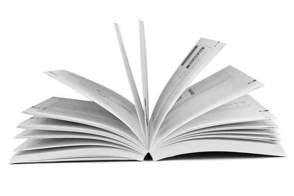 Livro em branco sobre fundo cinza claro — Fotografia de Stock