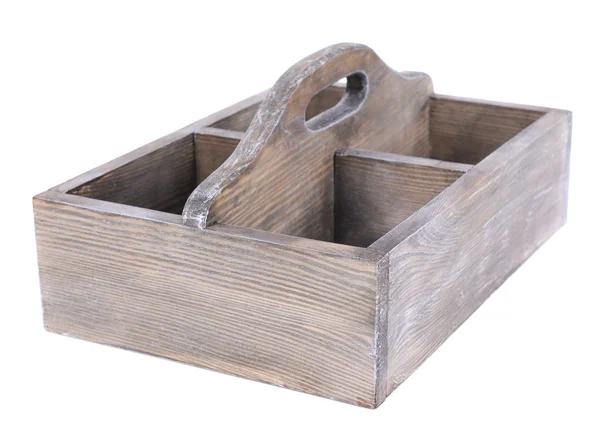 Drewniane pudełko izolowane na białym — Zdjęcie stockowe