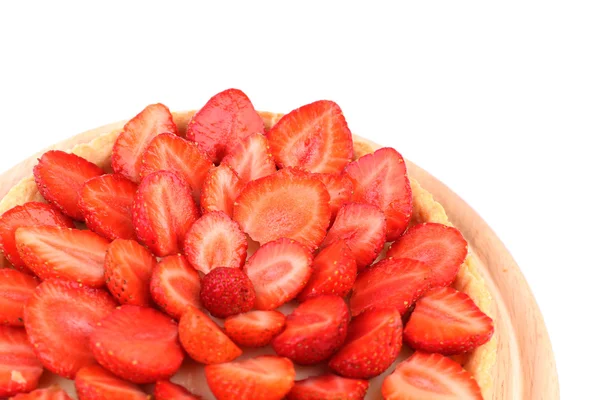 흰색 절연 딸기 타트 — 스톡 사진