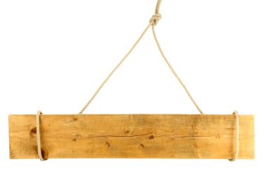 ipte asılı boş tahta işaret