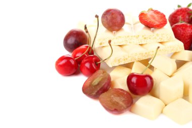 beyaz çikolata taze çilek ile bar