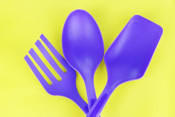 Plastic kitchen utensils — Stock Photo, Image