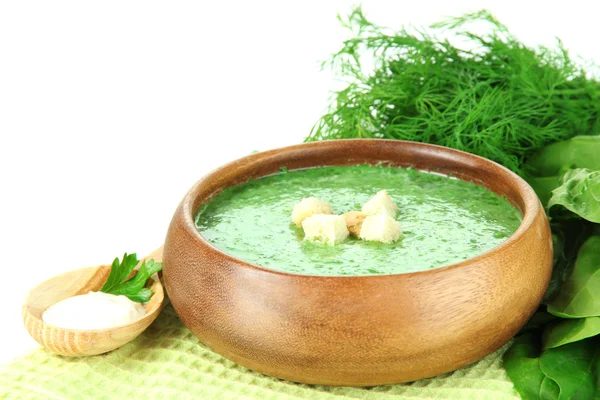 Tasty spinach soup — Stock Photo, Image