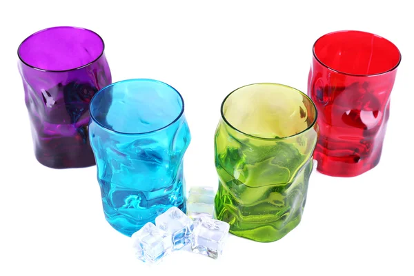 Coloridos vasos y cubitos de hielo — Foto de Stock