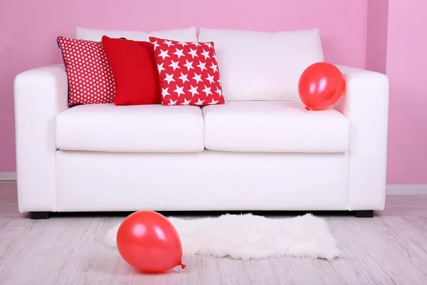 White sofa close-up — Stock Photo, Image