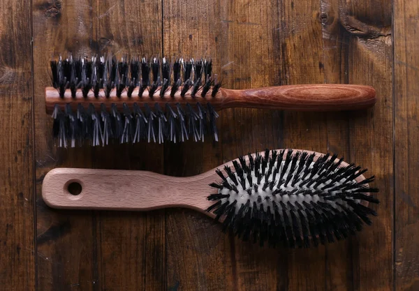 Wooden hairbrushes — Stock Photo, Image