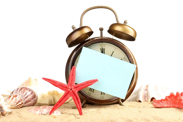 Clock on sand — Stock Photo, Image