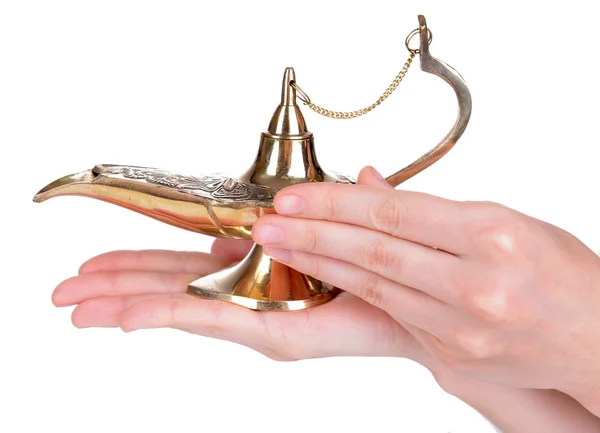 Magic lamp in hands — Stock Photo, Image