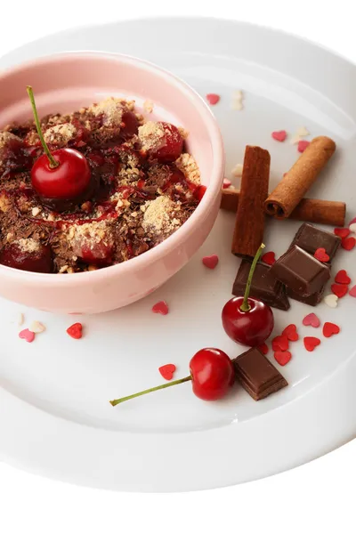 Gustoso dessert alla ciliegia — Foto Stock