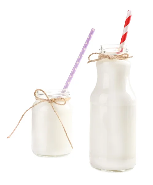 Botellas de leche — Foto de Stock