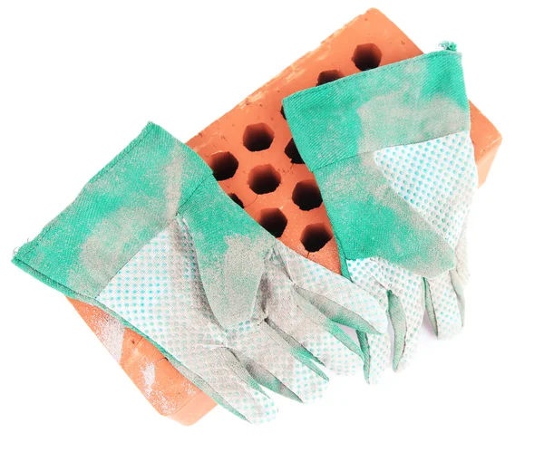 Gloves and bricks — Stock Photo, Image