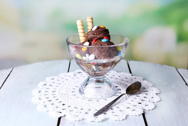 Ice cream with candies — Stock Photo, Image