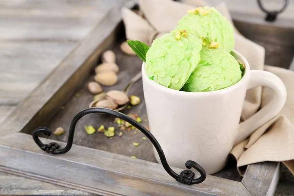 Pistácie zmrzlina — Stock fotografie