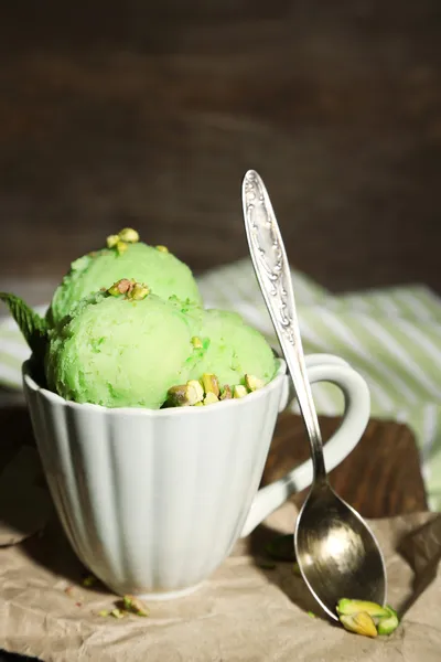 Pistácie zmrzlina — Stock fotografie