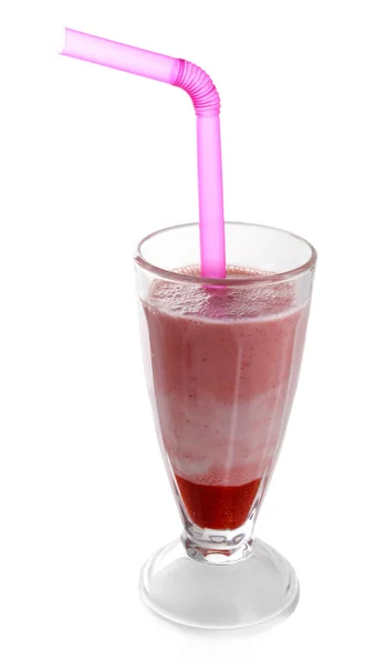 Glass of raspberry smoothie drink — Stock Photo, Image