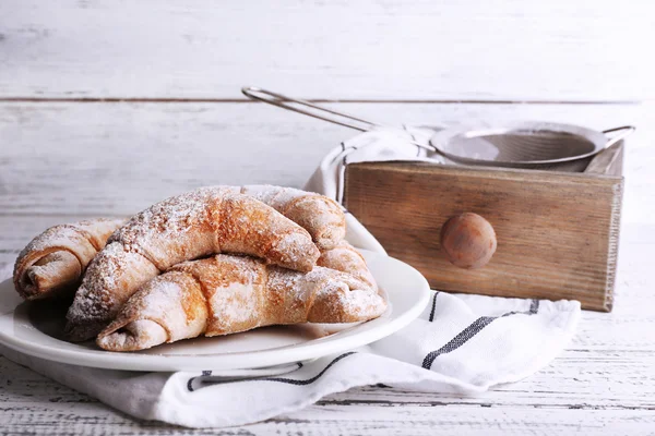 Bagels with powdered sugar — Stock Photo, Image