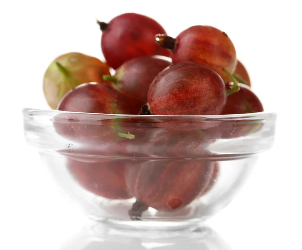 Ripe gooseberries in bowl — Stock Photo, Image
