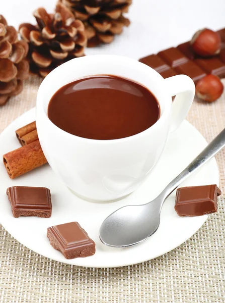 Kopje warme chocolademelk — Stockfoto