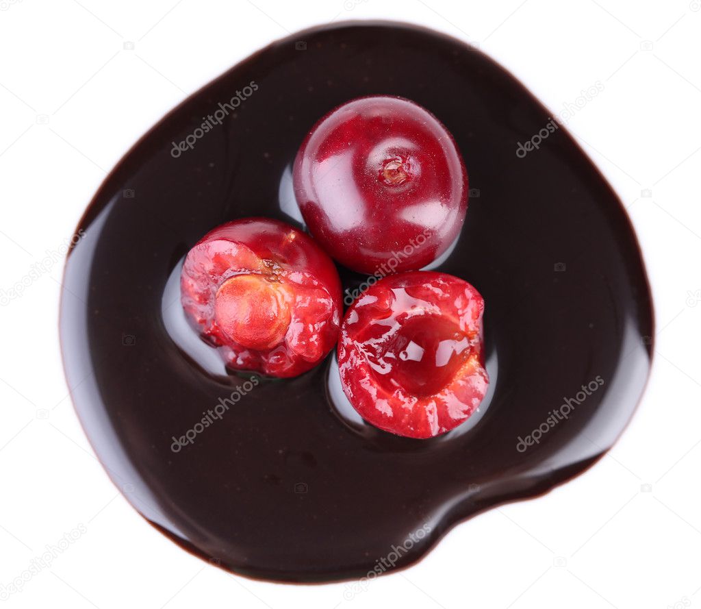 Cherries  in chocolate sauce
