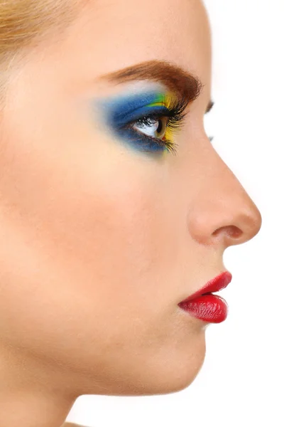 Beautiful woman with bright make-up, close up — Stock Photo, Image