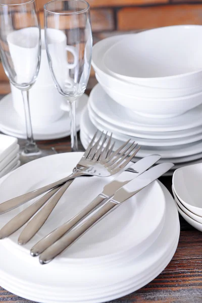 Bílé nádobí — Stock fotografie