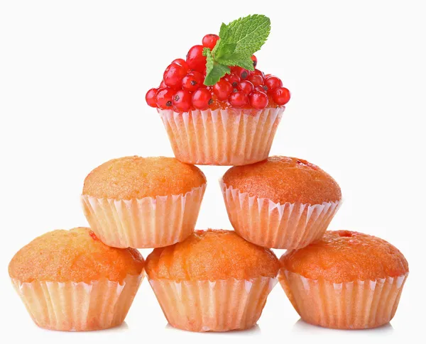 Muffins mit roten Johannisbeeren — Stockfoto