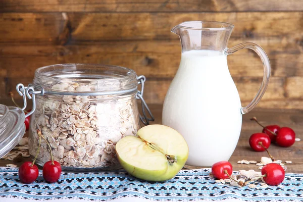 Granola in glass jar — Stock Photo, Image