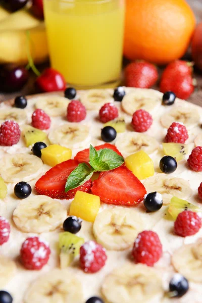 Pizza with fruits — Stock Photo, Image