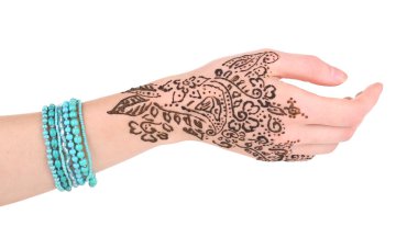 Hand painted with henna clipart