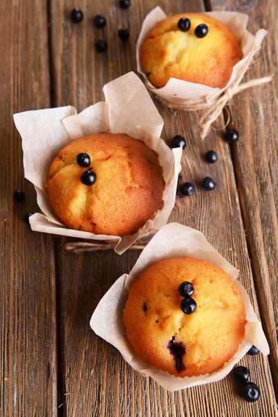 Cupcakes with blueberries — Stock Photo, Image