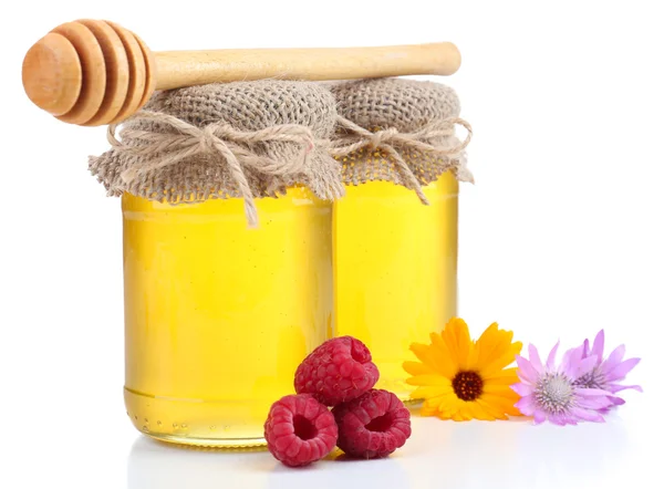 Miele e fiori freschi — Foto Stock