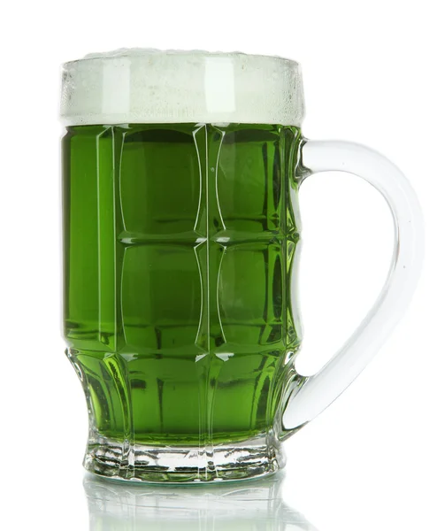 Glass of green beer — Stock Photo, Image