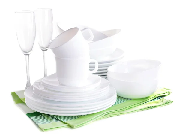 Set of white dishes — Stock Photo, Image